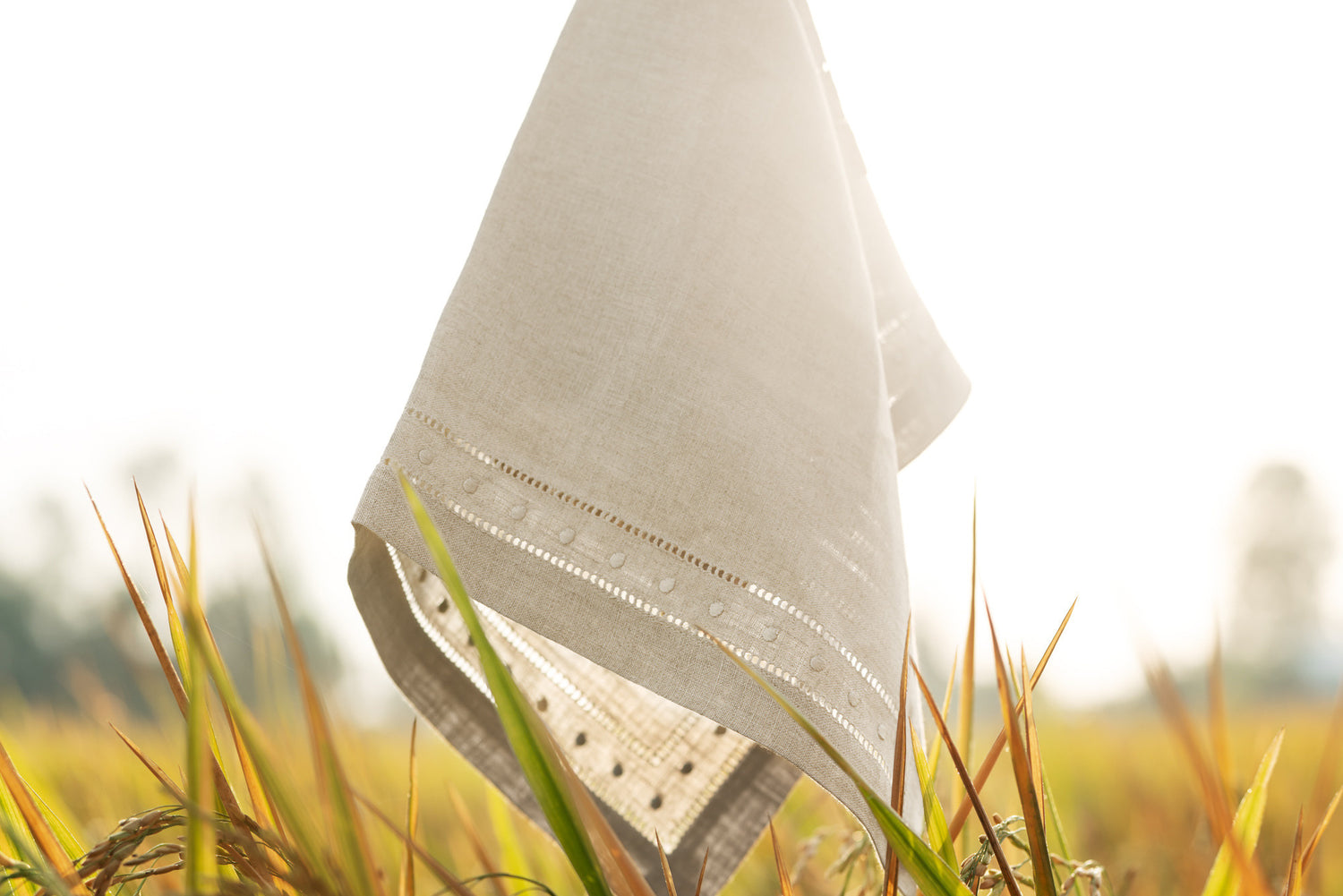 Swiss Dot linen napkin