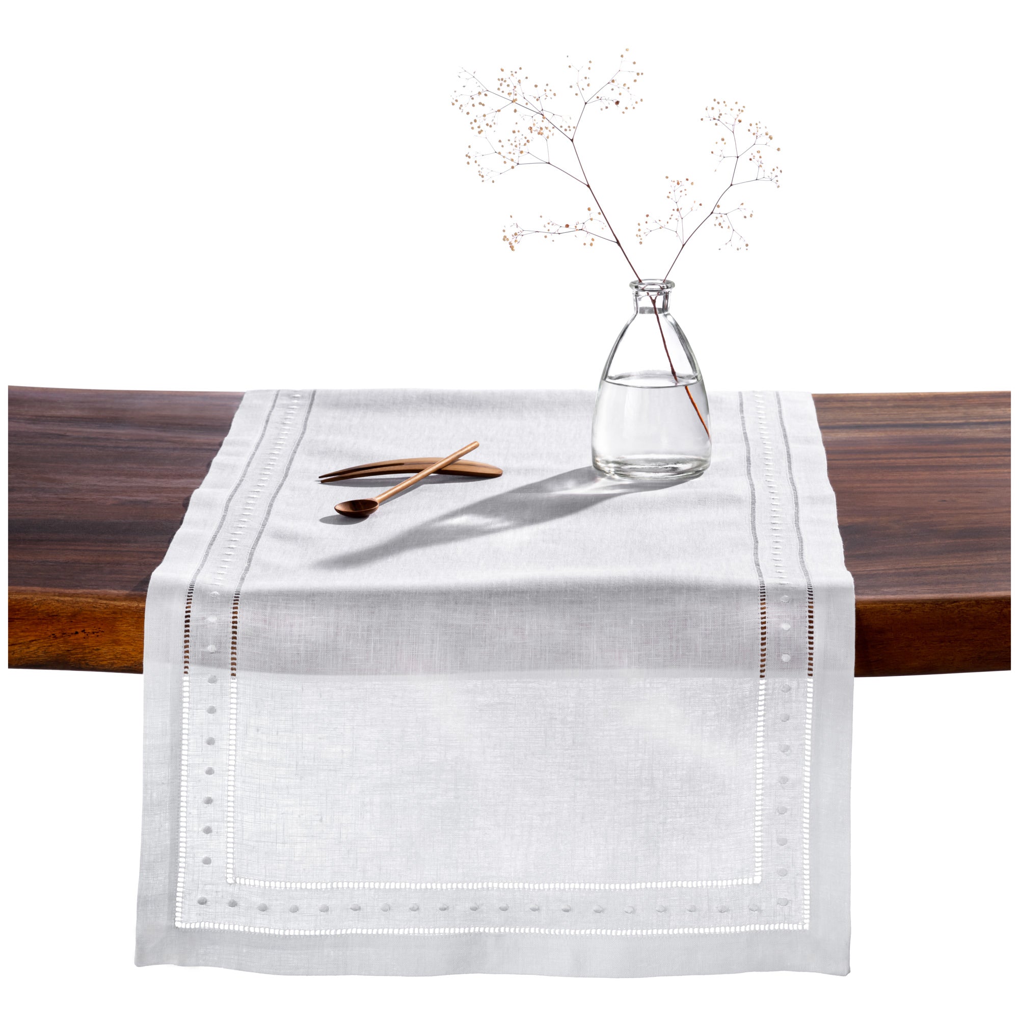 SWISS DOT LINEN TABLE RUNNER