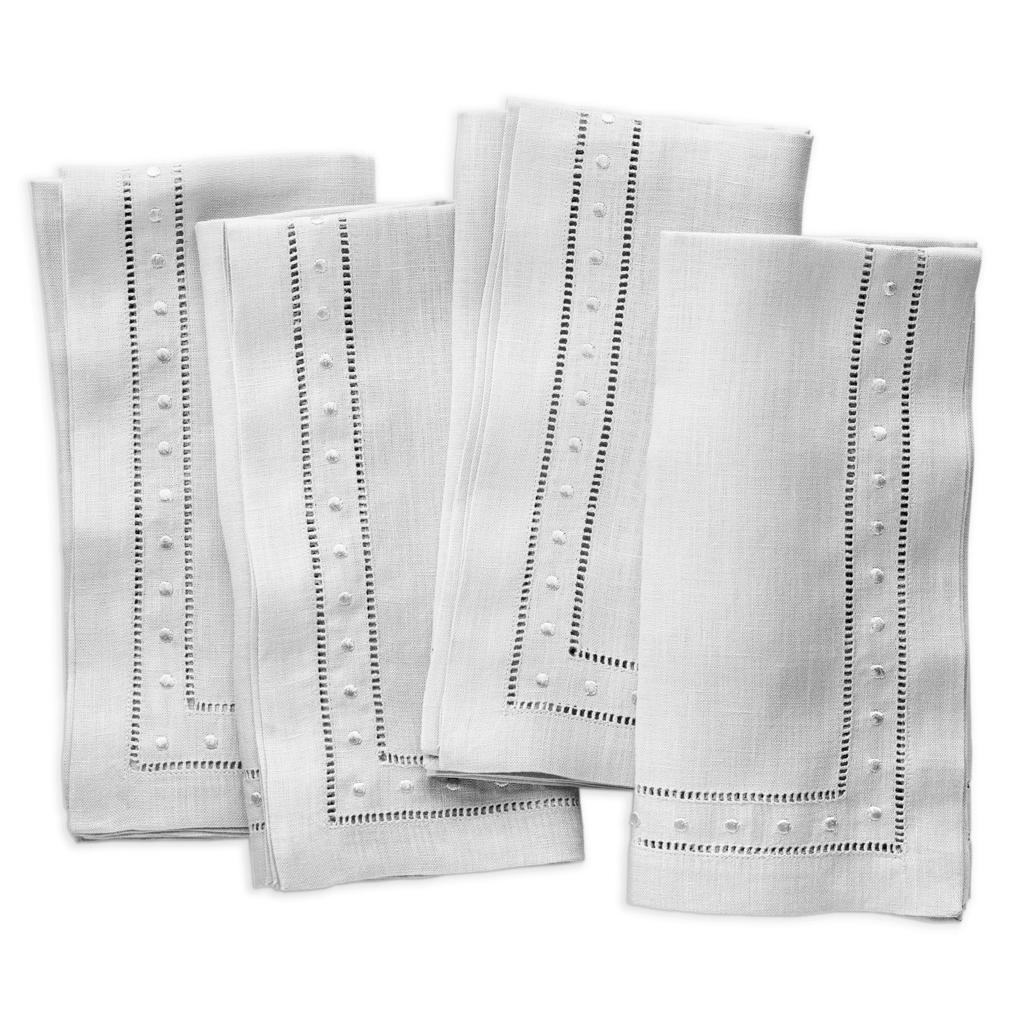 Swiss Dot Linen Napkins, Set of 4, 18 x 18 inch - Multiple Colors