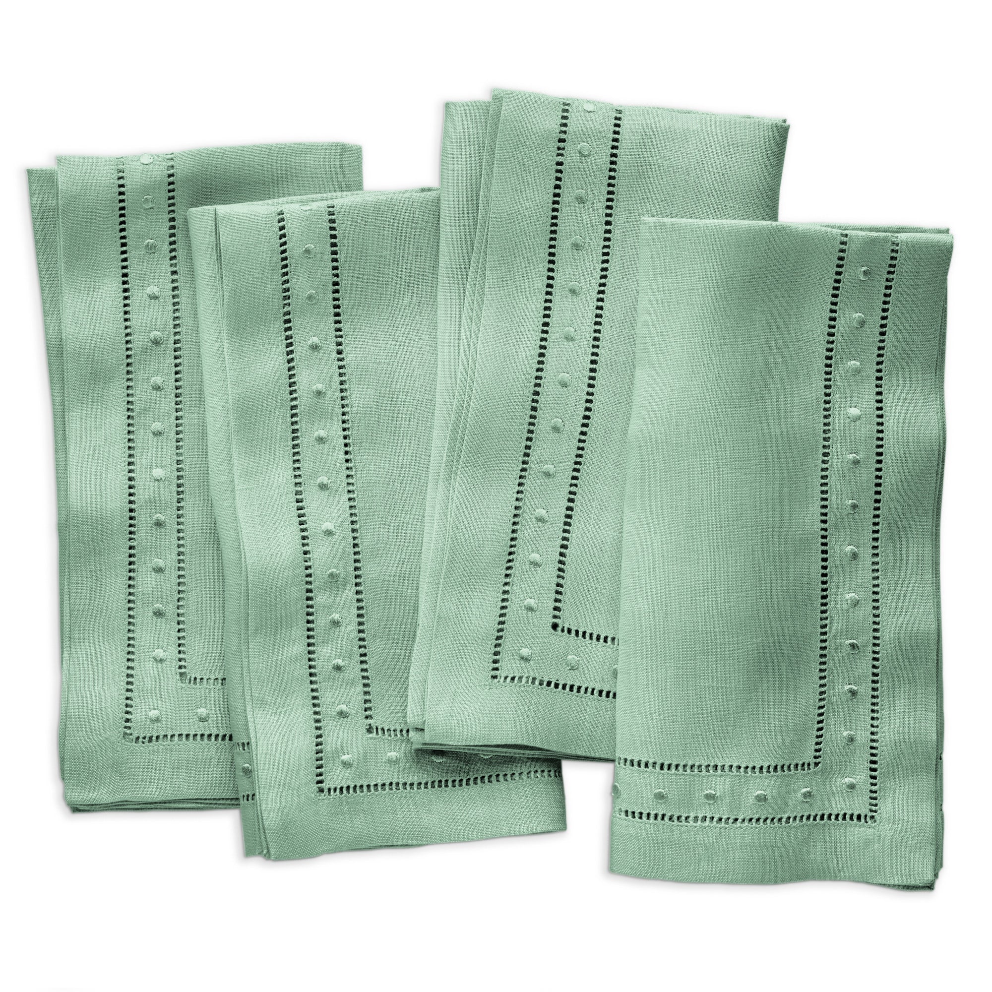 Swiss Dot Linen Napkins, Set of 4, 18 x 18 inch - Multiple Colors