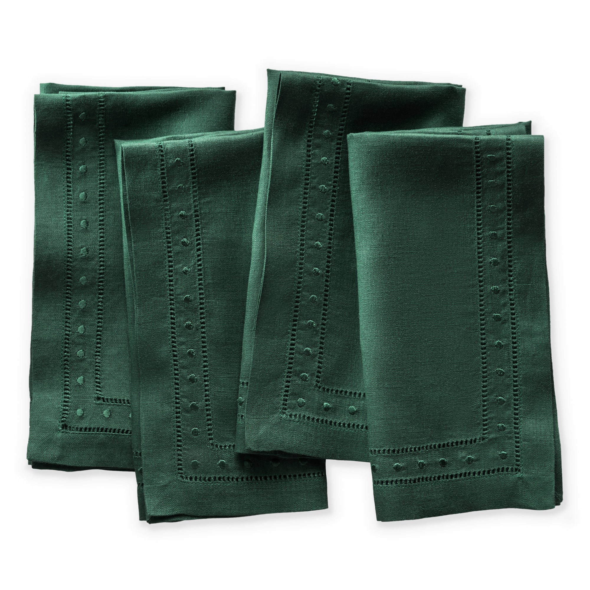 Swiss Dot Linen Napkins, Set of 4, 18 x 18 inch - Multiple Colors