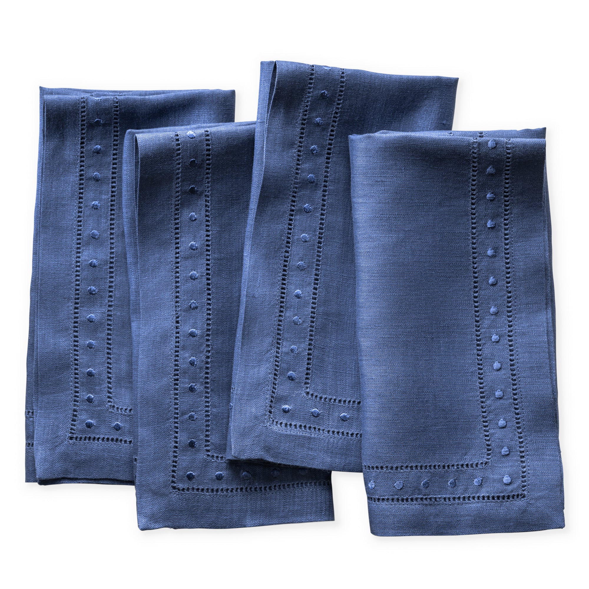 Swiss Dot Linen Napkins, Set of 4, 18 x 18 inch - Multiple Colors