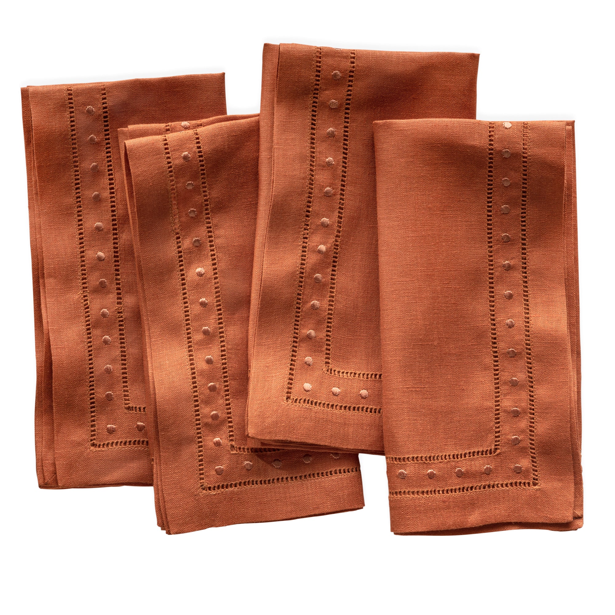 Swiss Dot Linen Napkins, Set of 4, 18 x 18 inch - Multiple Colors