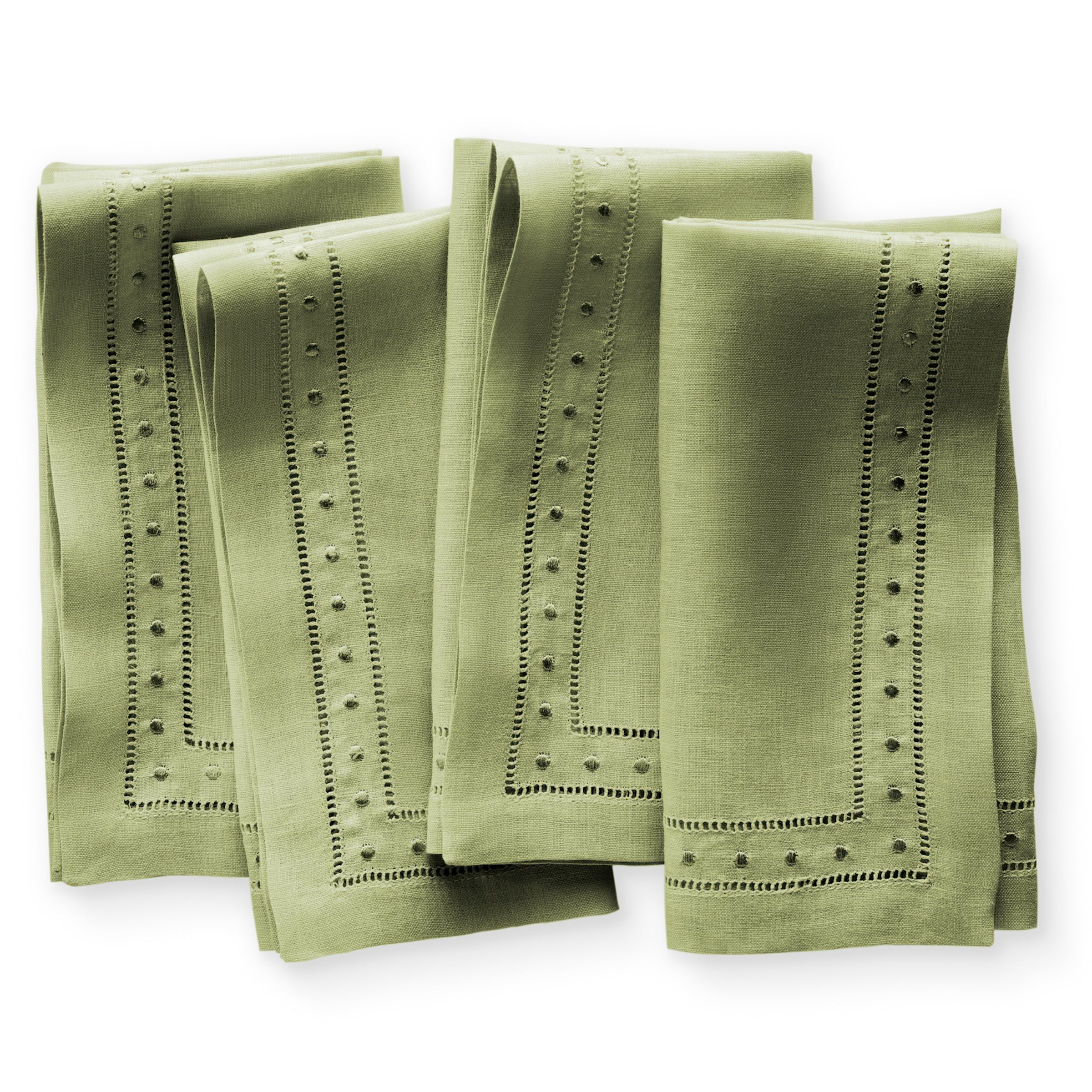Swiss Dot Linen Napkins, Set of 4, 18 x 18 inch - Multiple Colors