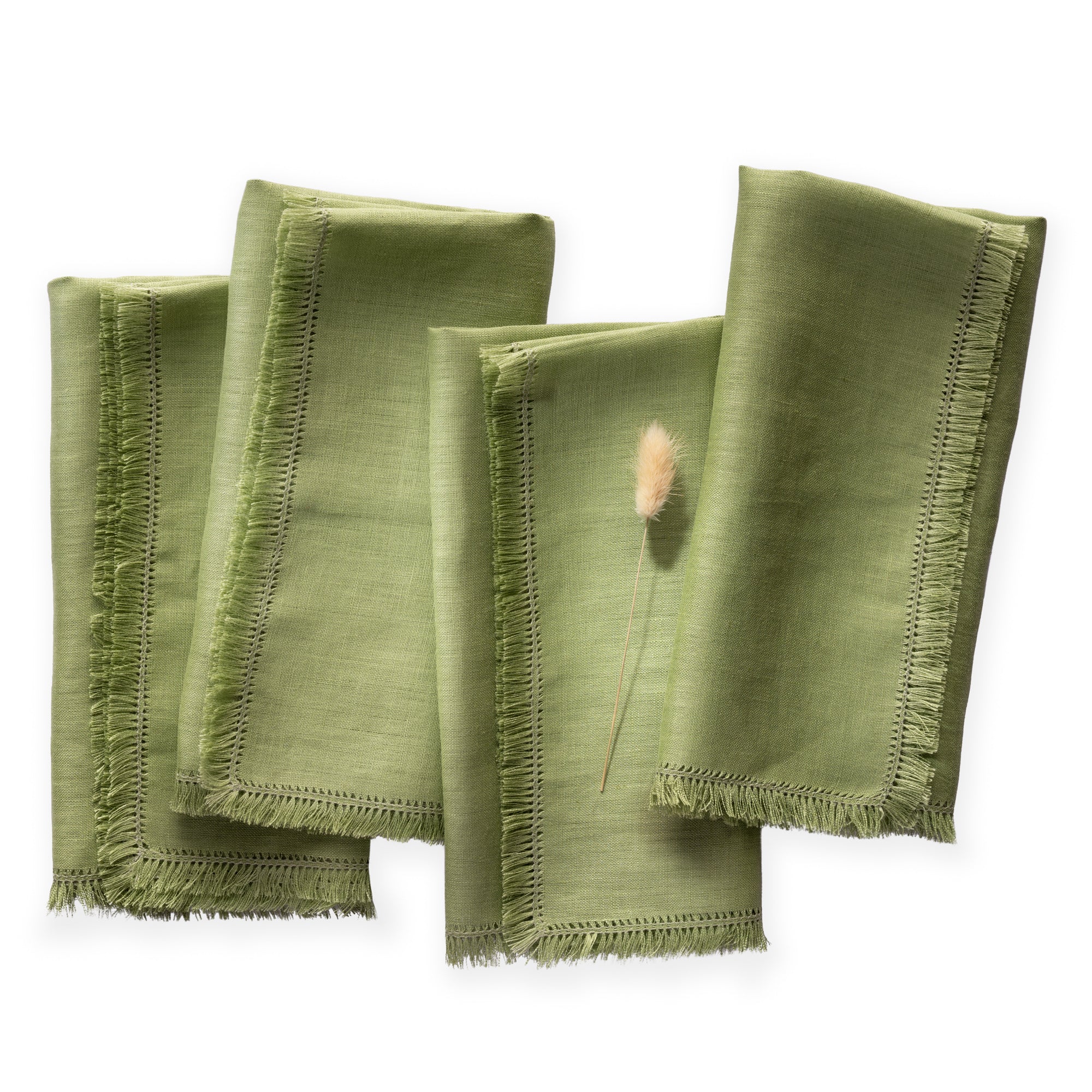 Boho Linen Napkins, Set of 4, 20 x 20 inch - Multiple Colors