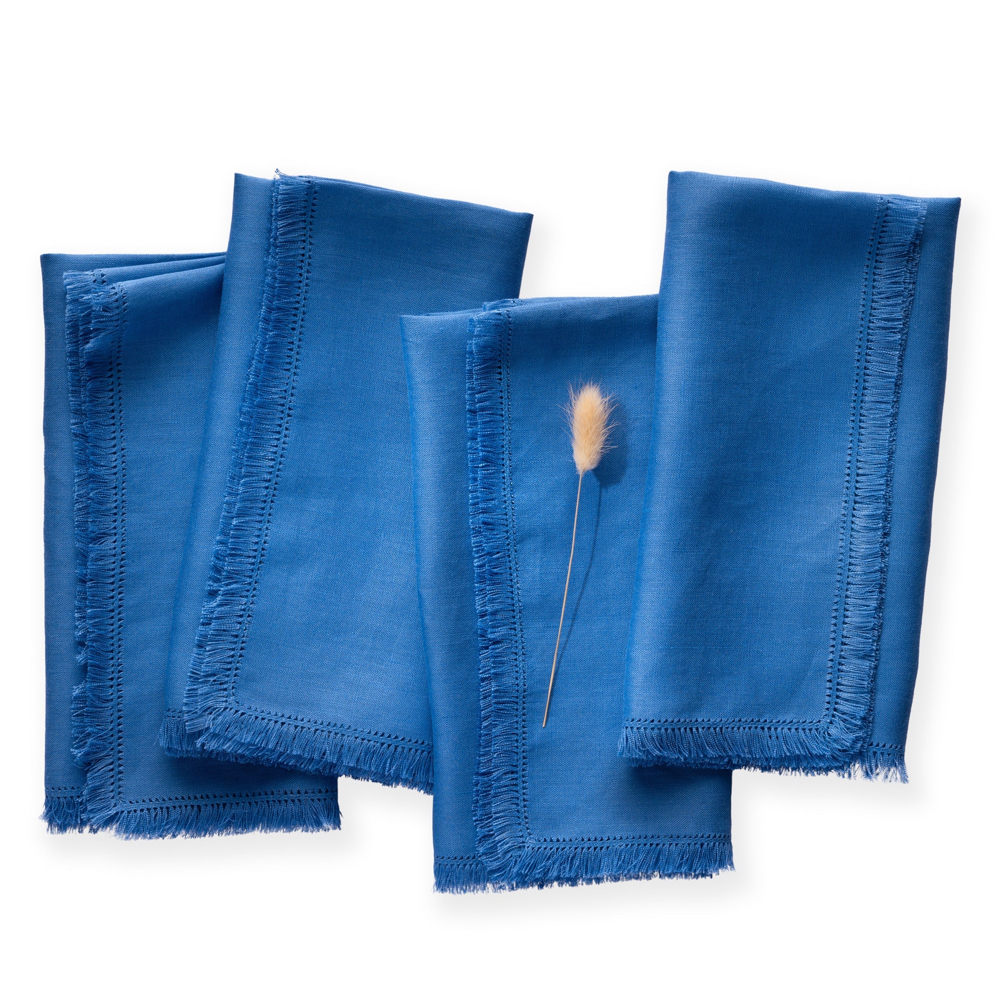 Boho Linen Napkins, Set of 4, 20 x 20 inch - Multiple Colors