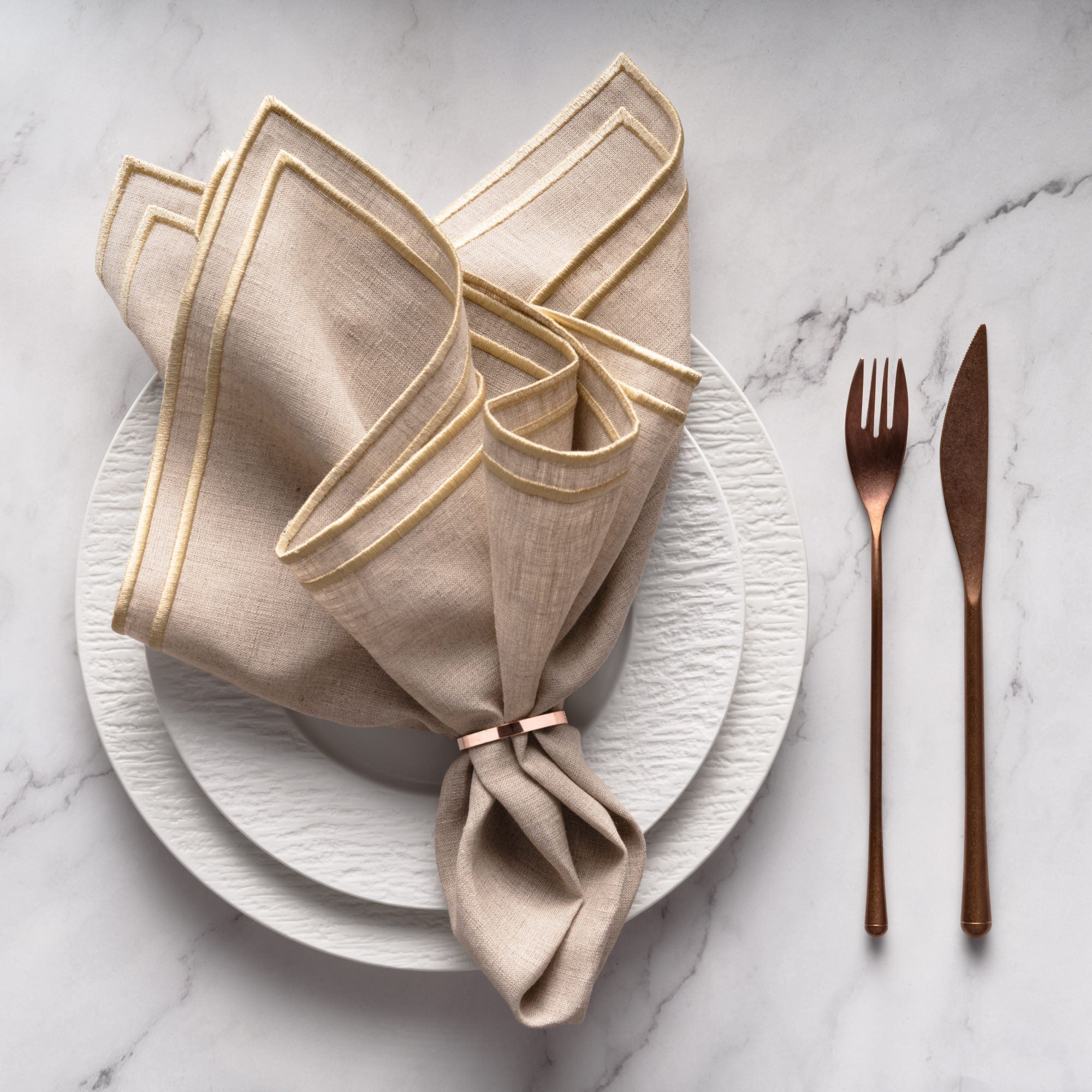 Haute Linen Napkins - Set of 4, 20x20 inch - Multiple Colors