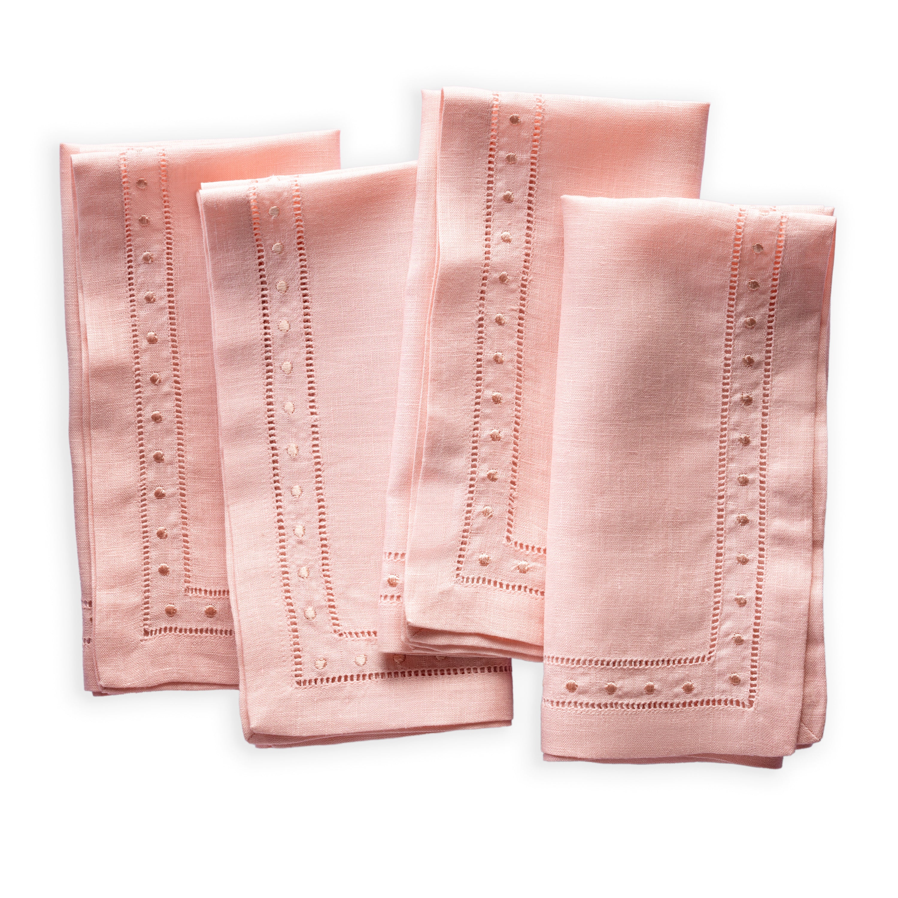 Swiss Dot Linen Napkins, Set of 4, 18 x 18 inch - Multiple Colors